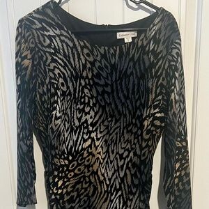 coldwater creek leopard print ruched dress